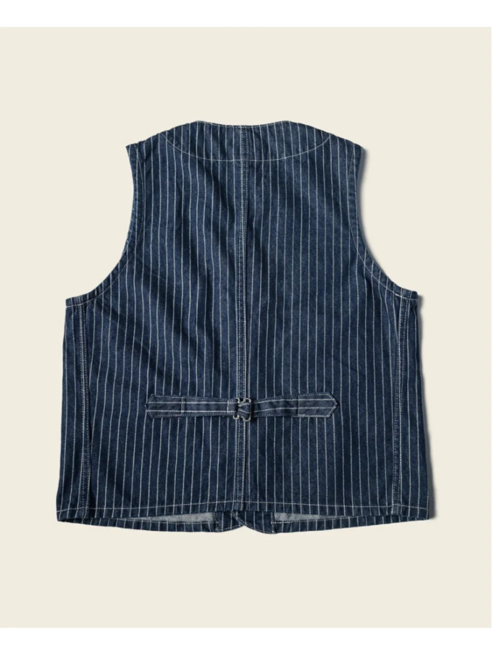 Non Stock Vintage 1930s Wabash Stripe Work Vest Railroad Workwear Jean Waistcoat